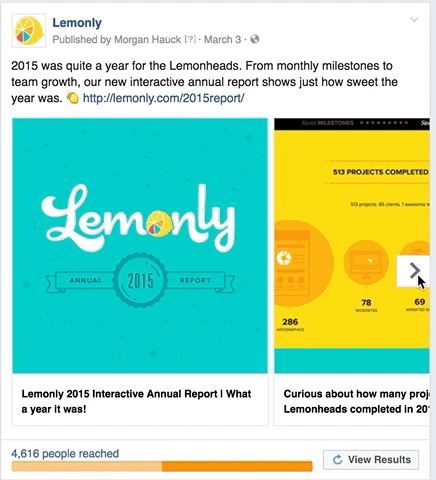 GIF of a Facebook carousel featuring an infographic