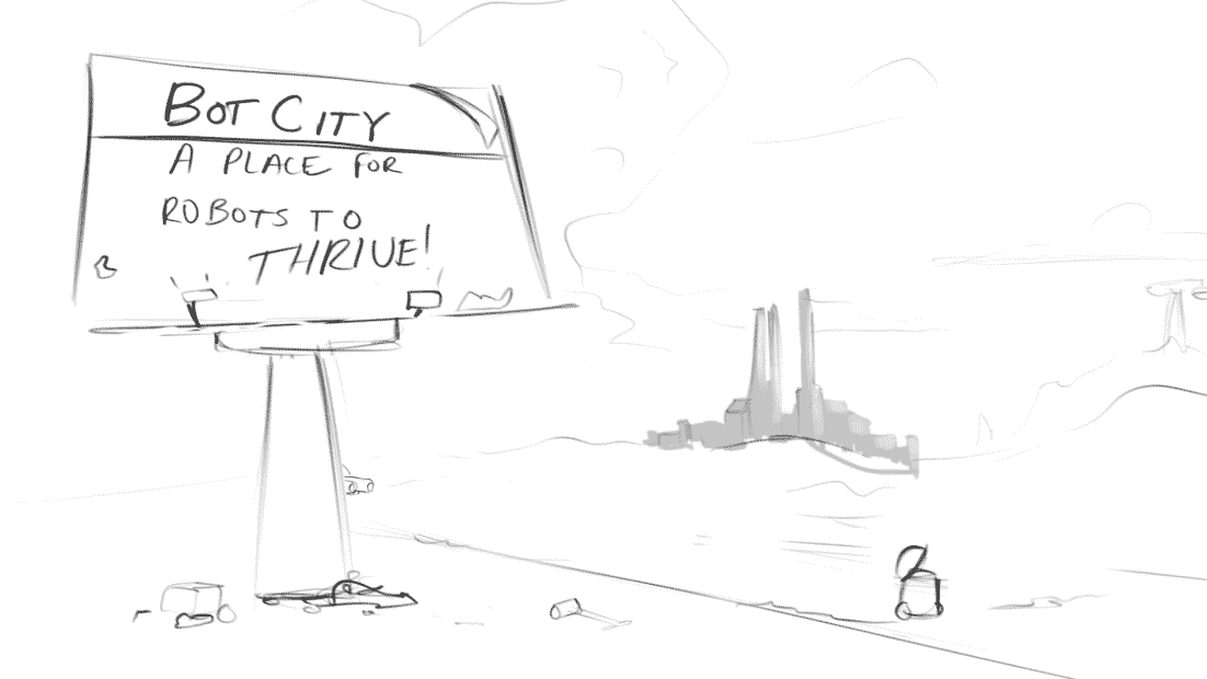 Animatic of sketch storyboards showing how key frames will move