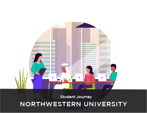students in a class at Northwestern University in Qatar