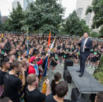 West Point cadets at the 9/11 Memorial
