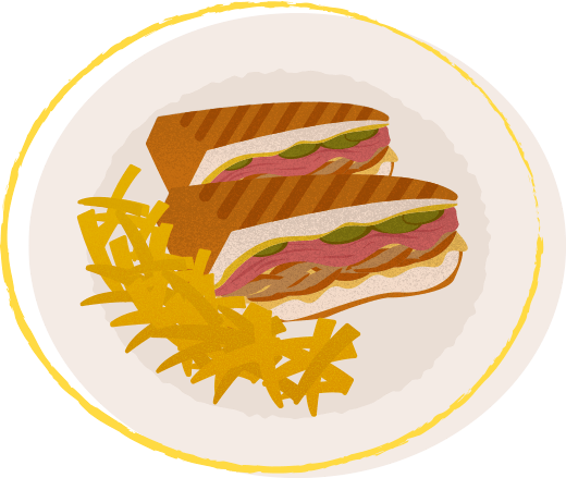Illustration of a Sandwich Cubano
