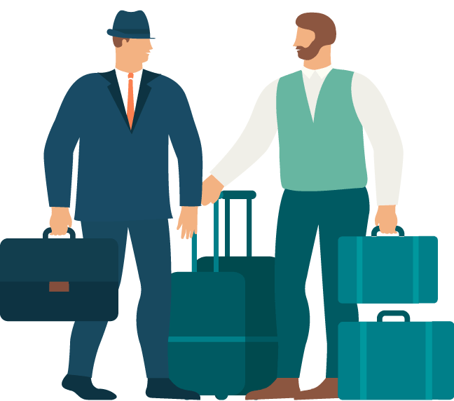 businessman and traveler with luggage